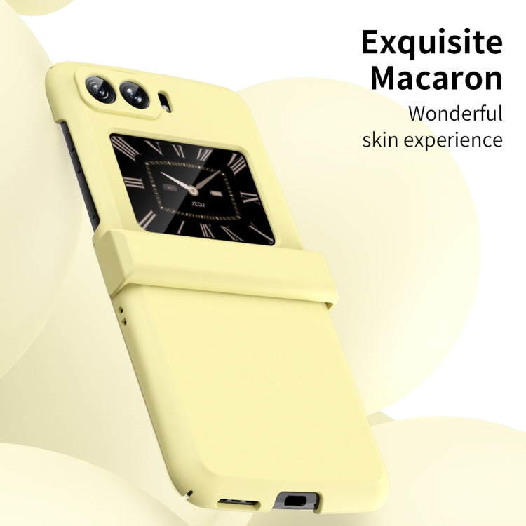 For Motorola Moto Razr 2022 Skin Feel Macaron Three-piece Set Hinge Phone Case(Yellow) - free shipping - PMC TechLife - Order now!