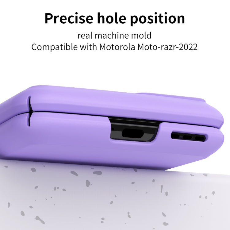 For Motorola Moto Razr 2022 Skin Feel Macaron Three-piece Set Hinge Phone Case(Purple) - Motorola Cases by PMC TechLife | Online Shopping South Africa | PMC TechLife | Buy Now Pay Later Mobicred