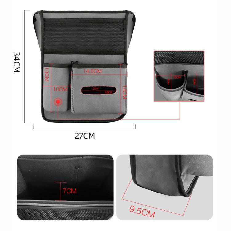 Car Center Console Hanging Bag Sheepskin Leather Storage Bag(Grey) - free shipping - PMC TechLife - Order now!