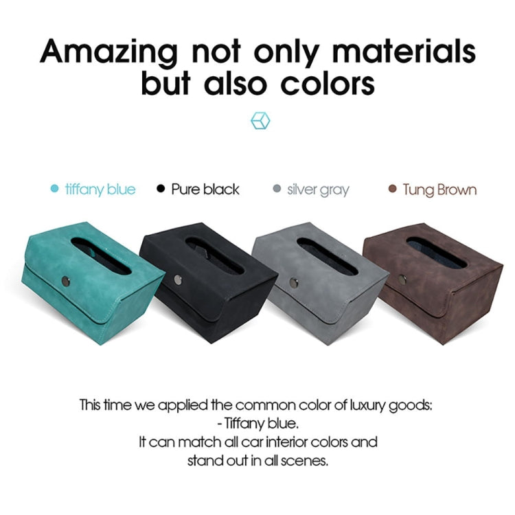 Car Hanging Type Tissue Box Sheepskin Leather Facial Tissue Case(Blue) - Tissue Boxes by PMC TechLife | Online Shopping South Africa | PMC TechLife | Buy Now Pay Later Mobicred