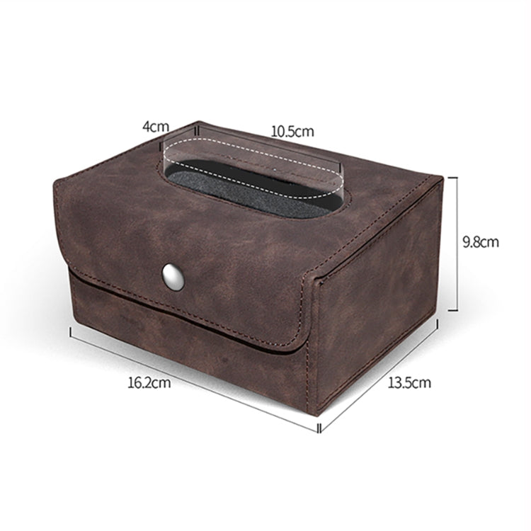 Car Hanging Type Tissue Box Sheepskin Leather Facial Tissue Case(Brown) - Tissue Boxes by PMC TechLife | Online Shopping South Africa | PMC TechLife | Buy Now Pay Later Mobicred