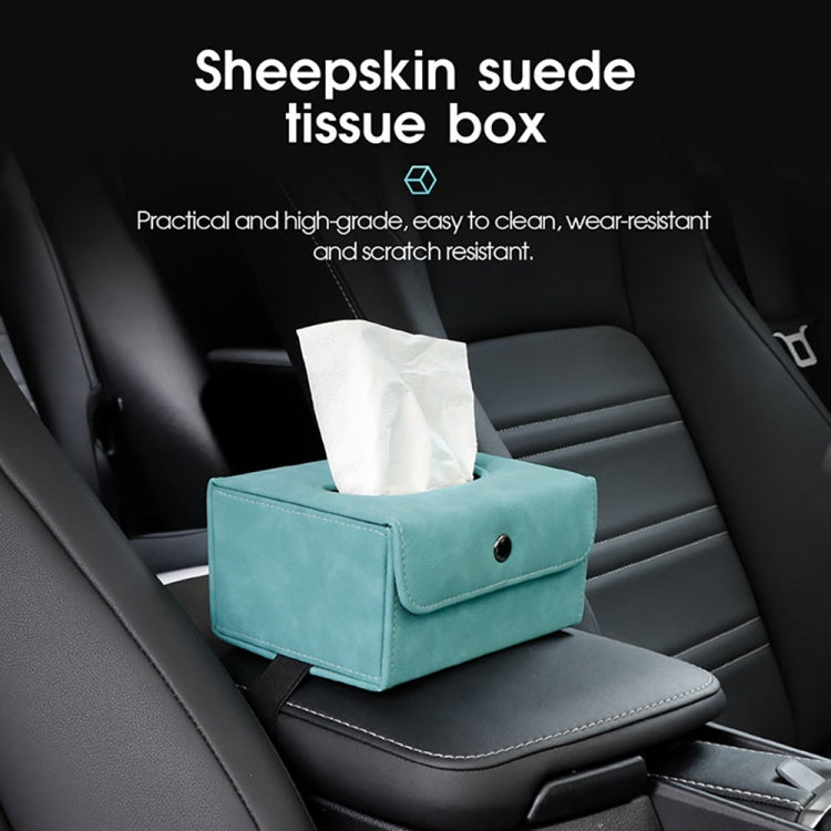 Car Hanging Type Tissue Box Sheepskin Leather Facial Tissue Case(Grey) - Tissue Boxes by PMC TechLife | Online Shopping South Africa | PMC TechLife | Buy Now Pay Later Mobicred