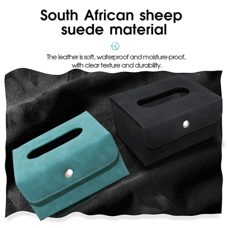 Car Hanging Type Tissue Box Sheepskin Leather Facial Tissue Case(Grey) - Tissue Boxes by PMC TechLife | Online Shopping South Africa | PMC TechLife | Buy Now Pay Later Mobicred