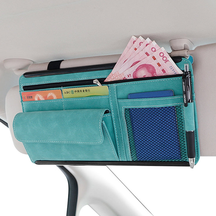 Car Sun Viso Sheepskin Leather Storage Bag(Blue) - Stowing Tidying by PMC TechLife | Online Shopping South Africa | PMC TechLife | Buy Now Pay Later Mobicred