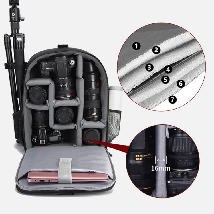 CADeN D6 V Camera Backpack Shoulders Drawbar Nylon Camera Bag, Size:32 x 18 x 43cm(Black) - free shipping - PMC TechLife - Order now!