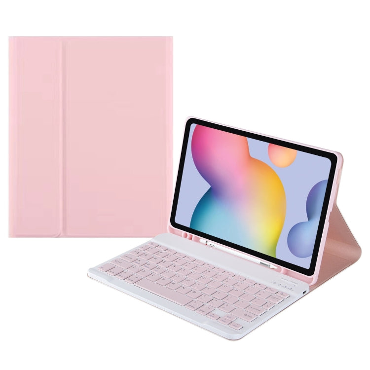 Square Cap Bluetooth Keyboard Leather Case with Pen Slot For Samsung Galaxy Tab S7(Pink) - Samsung Keyboard by PMC TechLife | Online Shopping South Africa | PMC TechLife