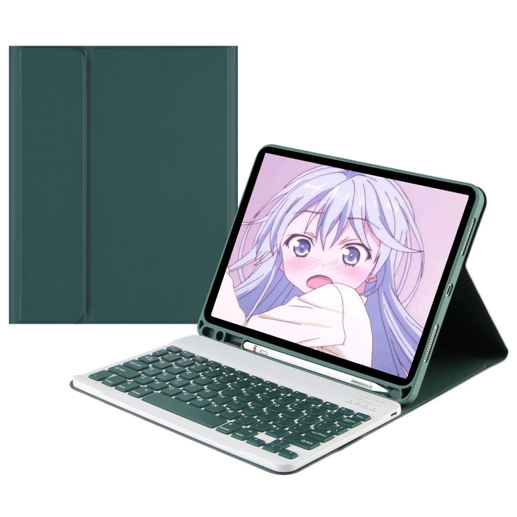 A7 Square Cap Bluetooth Keyboard Leather Case with Pen Slot For Samsung Galaxy Tab A7 10.4 2020(Dark Green) - Samsung Keyboard by PMC TechLife | Online Shopping South Africa | PMC TechLife