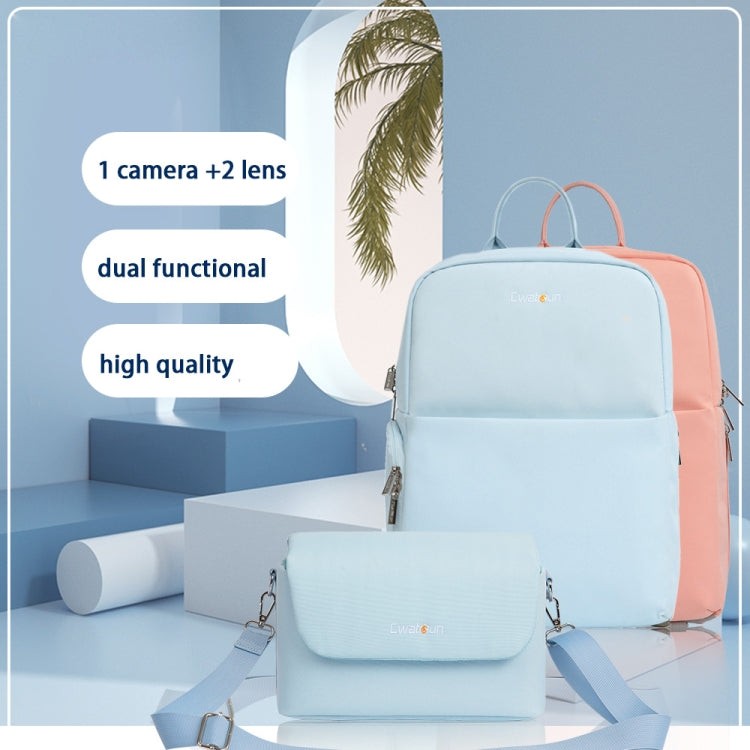Cwatcun D75 Camera Backpacks Large Shockproof Cameras Lens Bags, Size:37 x 30 x 17cm(Blue) - free shipping - PMC TechLife - Order now!