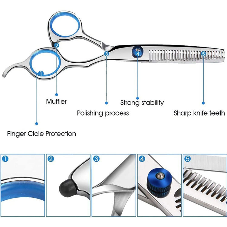12pcs / Set Professional Hair Cutting Thinning Scissor Hairdressing Flat Shear Scissors Kit(Gold Silver) - free shipping - PMC TechLife - Order now!