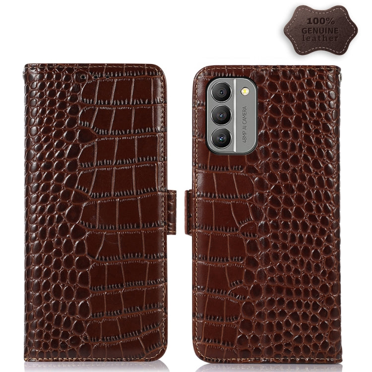 For Nokia G400 Crocodile Top Layer Cowhide Leather Phone Case(Brown) - Nokia Cases by PMC TechLife | Online Shopping South Africa | PMC TechLife | Buy Now Pay Later Mobicred