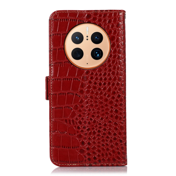 For Huawei Mate 50 Pro Crocodile Top Layer Cowhide Leather Phone Case(Red) - Huawei Cases by PMC TechLife | Online Shopping South Africa | PMC TechLife | Buy Now Pay Later Mobicred