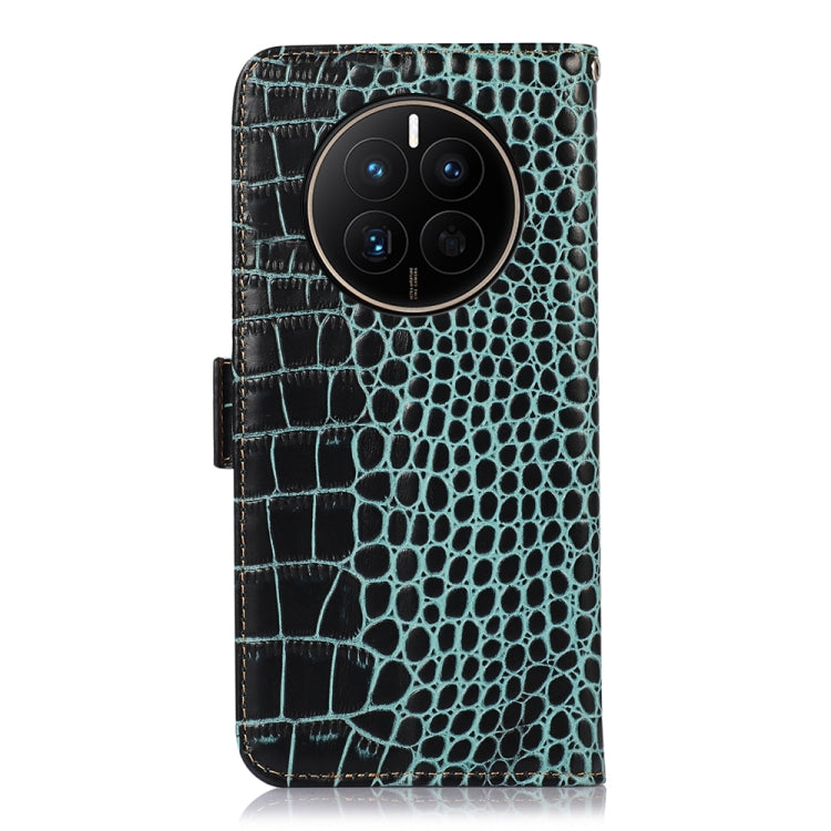 For Huawei Mate 50 Crocodile Top Layer Cowhide Leather Phone Case(Green) - Huawei Cases by PMC TechLife | Online Shopping South Africa | PMC TechLife | Buy Now Pay Later Mobicred