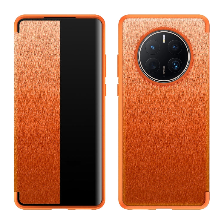 For Huawei Mate 50 Leather + TPU Frame Shockproof Phone Case(Orange) - free shipping - PMC TechLife - Order now!