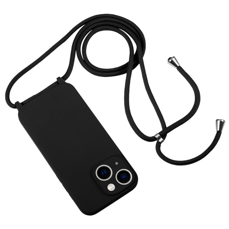 For iPhone 13 Crossbody Lanyard Liquid Silicone Case(Black) - iPhone 13 Cases by PMC TechLife | Online Shopping South Africa | PMC TechLife