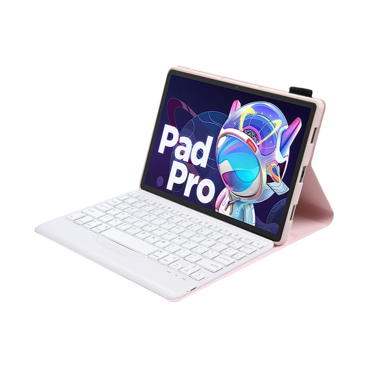 AM18-B Bluetooth Keyboard Leather Case For Lenovo XiaoXin Pad Pro 2022 11.2 inch(Pink) - Lenovo Keyboard by PMC TechLife | Online Shopping South Africa | PMC TechLife