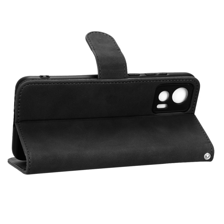 For Motorola Edge 30 Lite / Edge 30 Neo Skin Feel Magnetic Flip Leather Phone Case(Black) - Motorola Cases by PMC TechLife | Online Shopping South Africa | PMC TechLife | Buy Now Pay Later Mobicred