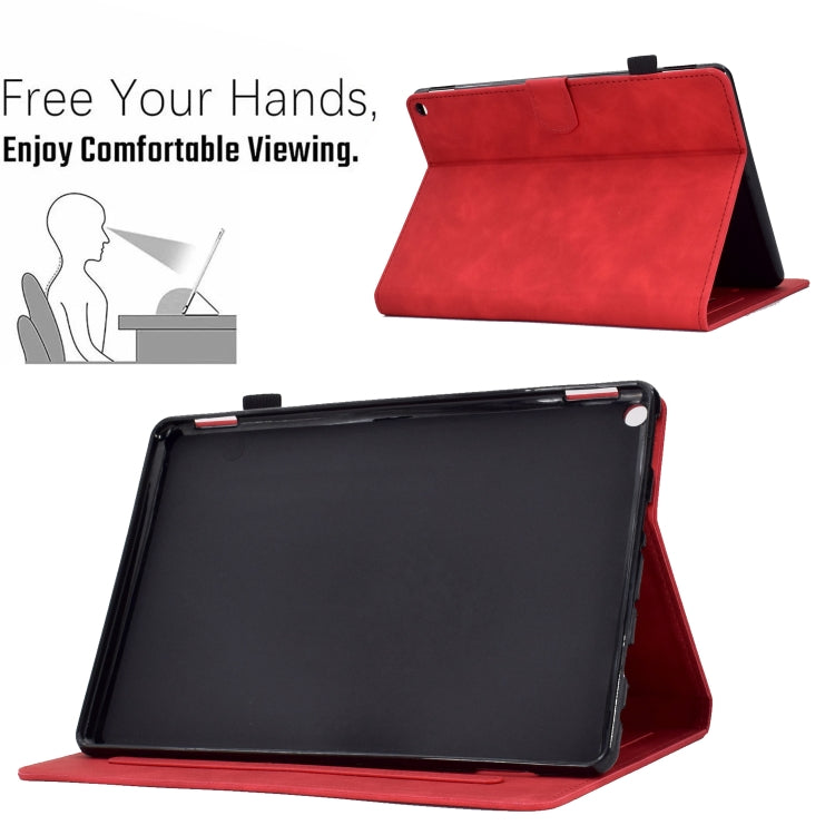 For Amazon Kindle Fire HD 8 2022 / 2020 Embossed Smile Flip Tablet Leather Case(Red) - Amazon by PMC TechLife | Online Shopping South Africa | PMC TechLife | Buy Now Pay Later Mobicred