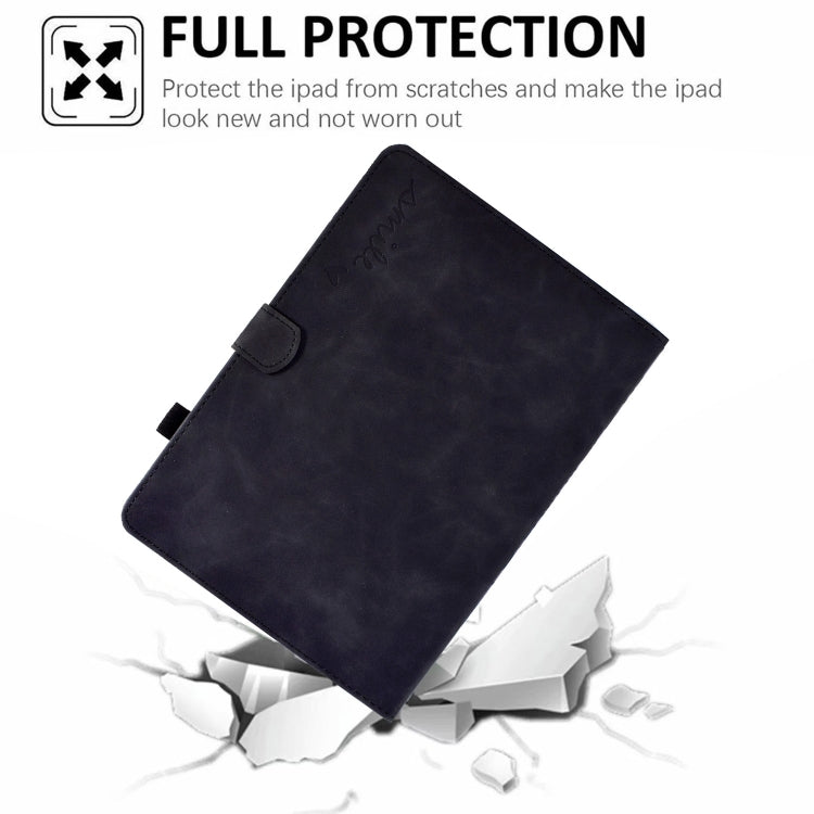 For Amazon Kindle Fire HD 10 2021 Embossed Smile Flip Tablet Leather Case(Black) - Amazon by PMC TechLife | Online Shopping South Africa | PMC TechLife | Buy Now Pay Later Mobicred