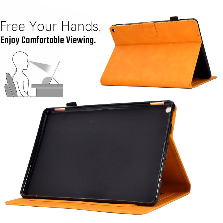 For Amazon Kindle Fire HD 10 2021 Embossed Smile Flip Tablet Leather Case(Khaki) - Amazon by PMC TechLife | Online Shopping South Africa | PMC TechLife | Buy Now Pay Later Mobicred