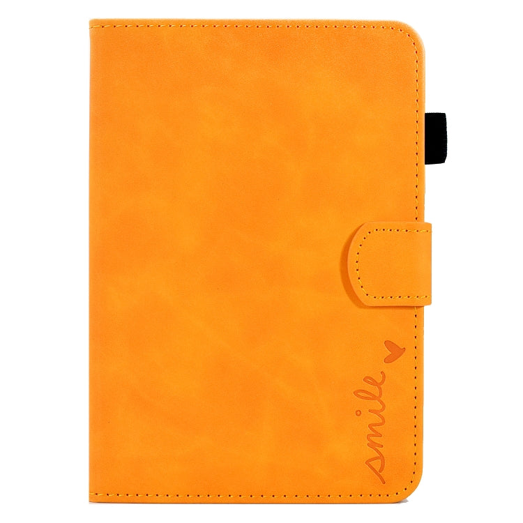 For Amazon Kindle Paperwhite 4/3/2/1 Embossed Smile Flip Tablet Leather Case(Khaki) - Amazon by PMC TechLife | Online Shopping South Africa | PMC TechLife | Buy Now Pay Later Mobicred