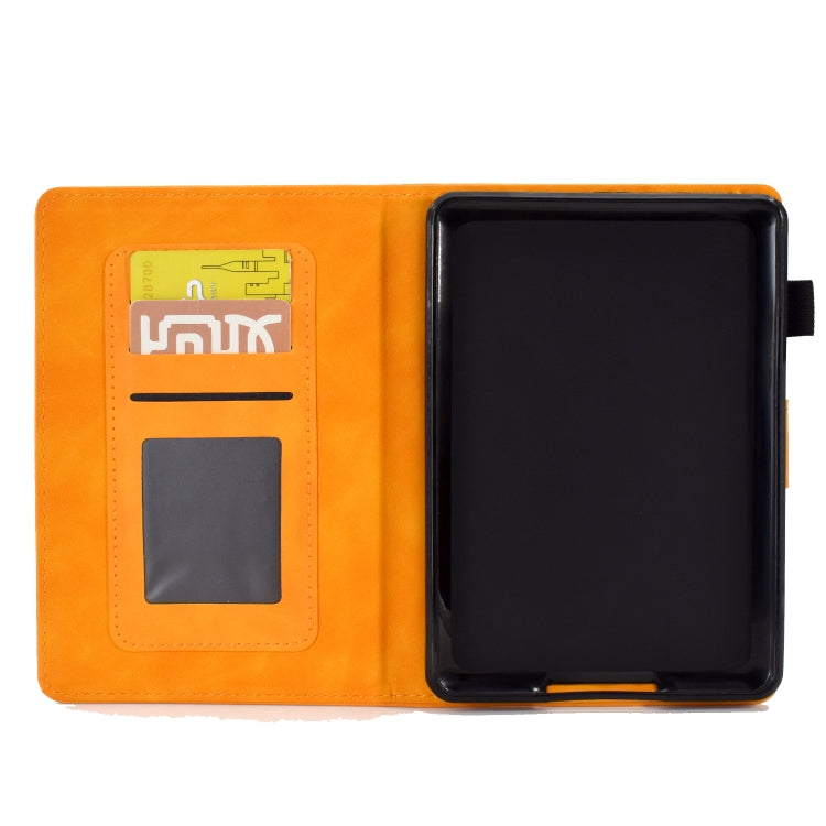 For Amazon Kindle Paperwhite 4/3/2/1 Embossed Smile Flip Tablet Leather Case(Khaki) - Amazon by PMC TechLife | Online Shopping South Africa | PMC TechLife | Buy Now Pay Later Mobicred