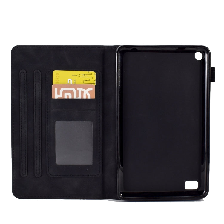 For Amazon Kindle Fire 7 2019/2017/2015 Embossed Smile Flip Tablet Leather Case(Black) - Amazon by PMC TechLife | Online Shopping South Africa | PMC TechLife | Buy Now Pay Later Mobicred