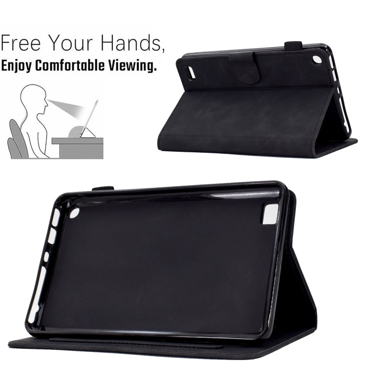For Amazon Kindle Fire 7 2019/2017/2015 Embossed Smile Flip Tablet Leather Case(Black) - Amazon by PMC TechLife | Online Shopping South Africa | PMC TechLife | Buy Now Pay Later Mobicred