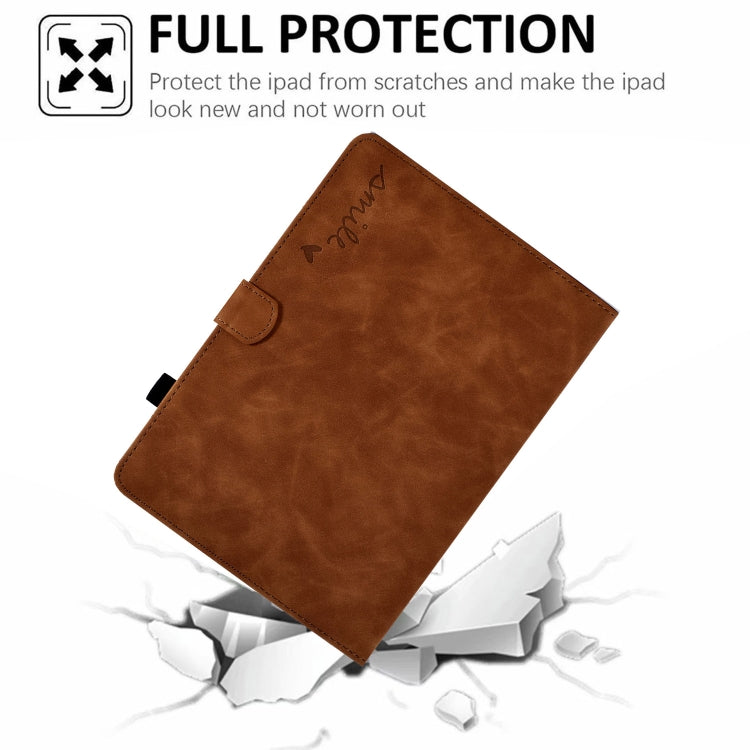 For Amazon Kindle Fire 7 2019/2017/2015 Embossed Smile Flip Tablet Leather Case(Brown) - Amazon by PMC TechLife | Online Shopping South Africa | PMC TechLife | Buy Now Pay Later Mobicred