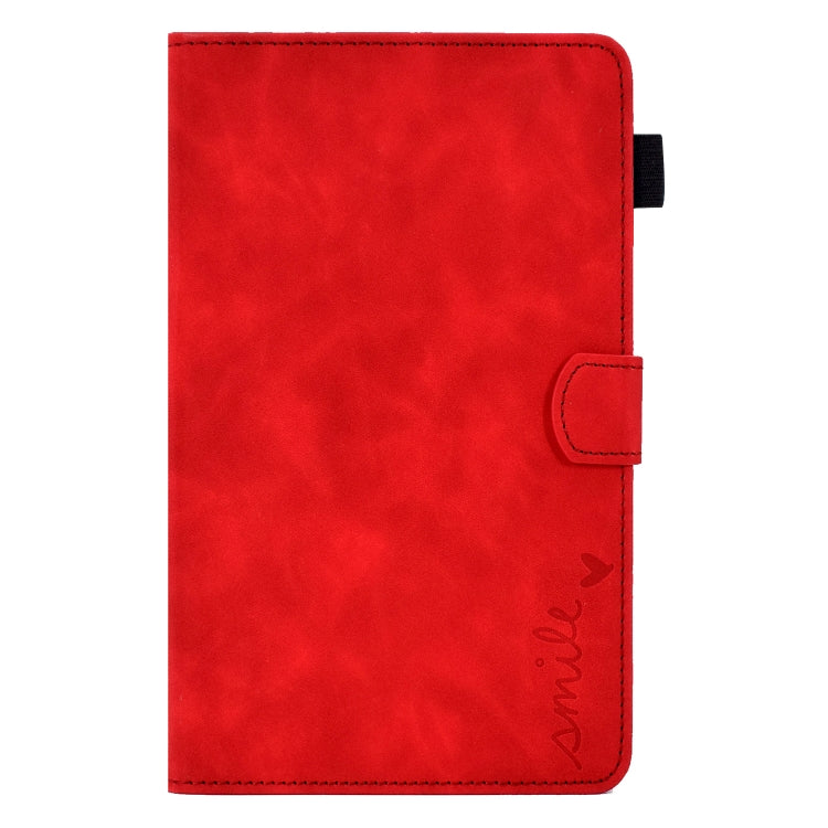 For Amazon Kindle Fire 7 2019/2017/2015 Embossed Smile Flip Tablet Leather Case(Red) - Amazon by PMC TechLife | Online Shopping South Africa | PMC TechLife | Buy Now Pay Later Mobicred