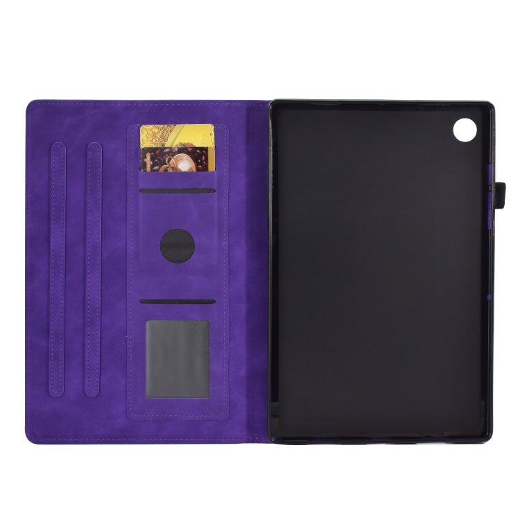 For Lenovo M10 Plus Embossed Smile Flip Tablet Leather Case(Purple) - Lenovo by PMC TechLife | Online Shopping South Africa | PMC TechLife | Buy Now Pay Later Mobicred