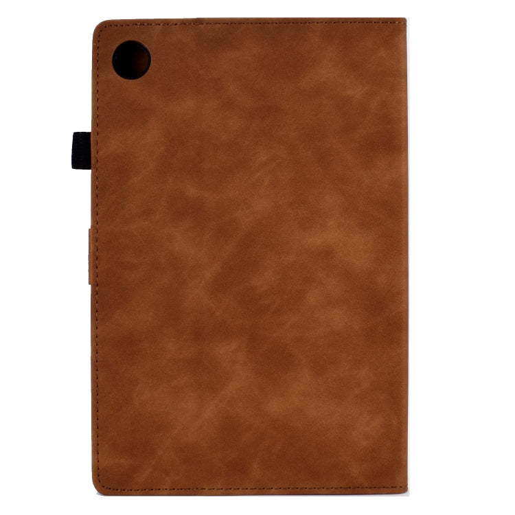 For Lenovo M10 Plus Embossed Smile Flip Tablet Leather Case(Brown) - Lenovo by PMC TechLife | Online Shopping South Africa | PMC TechLife | Buy Now Pay Later Mobicred