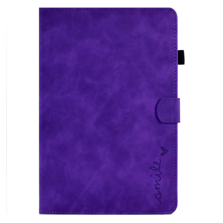 For Lenovo Tab M10 Plus 3rd Gen 10.6 inch Embossed Smile Flip Tablet Leather Case(Purple) - Lenovo by PMC TechLife | Online Shopping South Africa | PMC TechLife | Buy Now Pay Later Mobicred