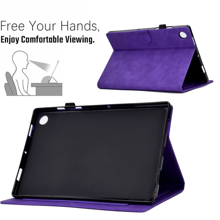 For Huawei MatePad T 10 / T 10s / Honor Pad 6 / X6 Embossed Smile Flip Tablet Leather Case(Purple) - Honor by PMC TechLife | Online Shopping South Africa | PMC TechLife | Buy Now Pay Later Mobicred