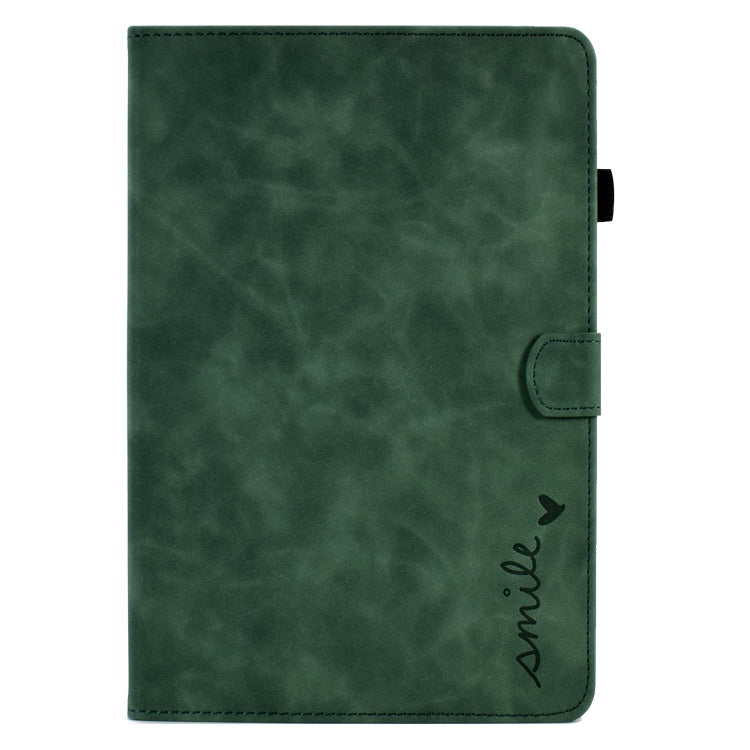 For Huawei MatePad T 10 / T 10s / Honor Pad 6 / X6 Embossed Smile Flip Tablet Leather Case(Green) - Honor by PMC TechLife | Online Shopping South Africa | PMC TechLife | Buy Now Pay Later Mobicred