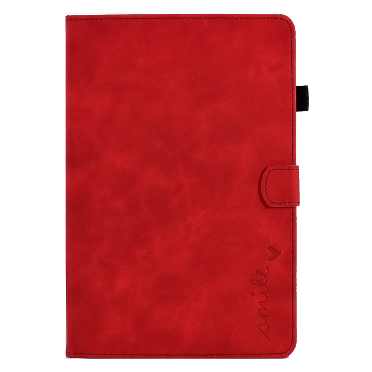 For Huawei MatePad T 10 / T 10s / Honor Pad 6 / X6 Embossed Smile Flip Tablet Leather Case(Red) - Honor by PMC TechLife | Online Shopping South Africa | PMC TechLife | Buy Now Pay Later Mobicred