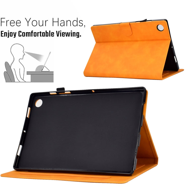 For Huawei MatePad T 10 / T 10s / Honor Pad 6 / X6 Embossed Smile Flip Tablet Leather Case(Khaki) - Honor by PMC TechLife | Online Shopping South Africa | PMC TechLife | Buy Now Pay Later Mobicred