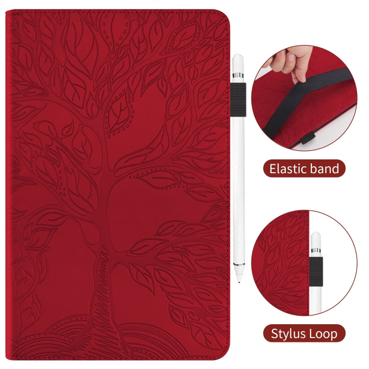 For OPPO Pad Air Life Tree Series Horizontal Flip Leather Tablet Case(Red) - OPPO by PMC TechLife | Online Shopping South Africa | PMC TechLife | Buy Now Pay Later Mobicred