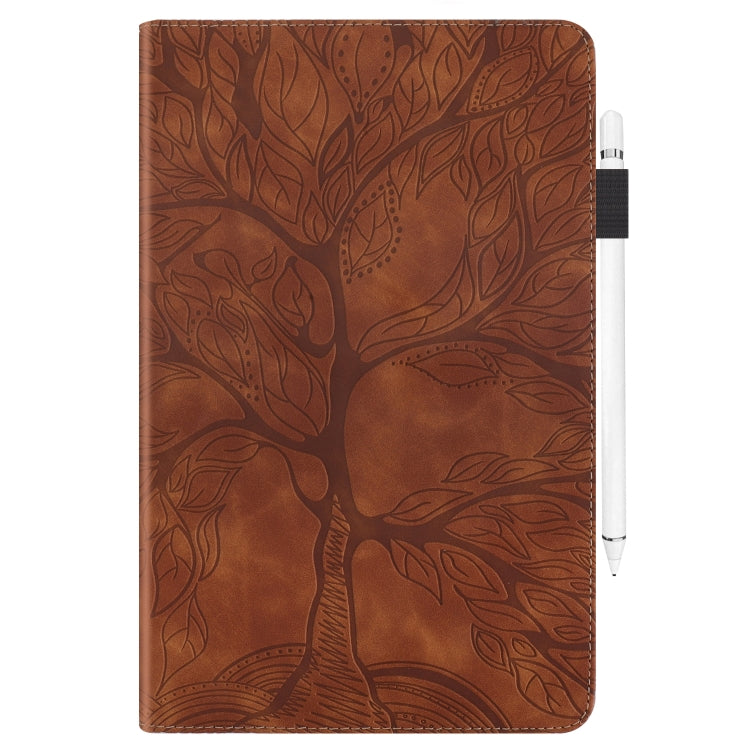 For OPPO Realme Pad X Life Tree Series Horizontal Flip Leather Tablet Case(Brown) - Realme by PMC TechLife | Online Shopping South Africa | PMC TechLife | Buy Now Pay Later Mobicred