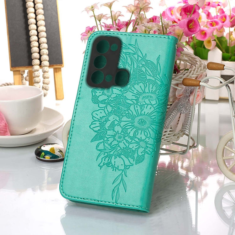 For Itel P38/S17/S1661W/Vision 3 Embossed Butterfly Flip Leather Phone Case(Green) - More Brand by PMC TechLife | Online Shopping South Africa | PMC TechLife