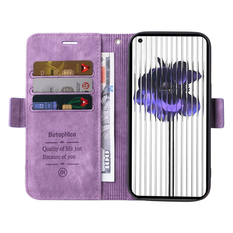 For Nothing Phone 1 BETOPNICE Dual-side Buckle Leather Phone Case(Purple) - Nothing Cases by BETOPNICE | Online Shopping South Africa | PMC Jewellery | Buy Now Pay Later Mobicred