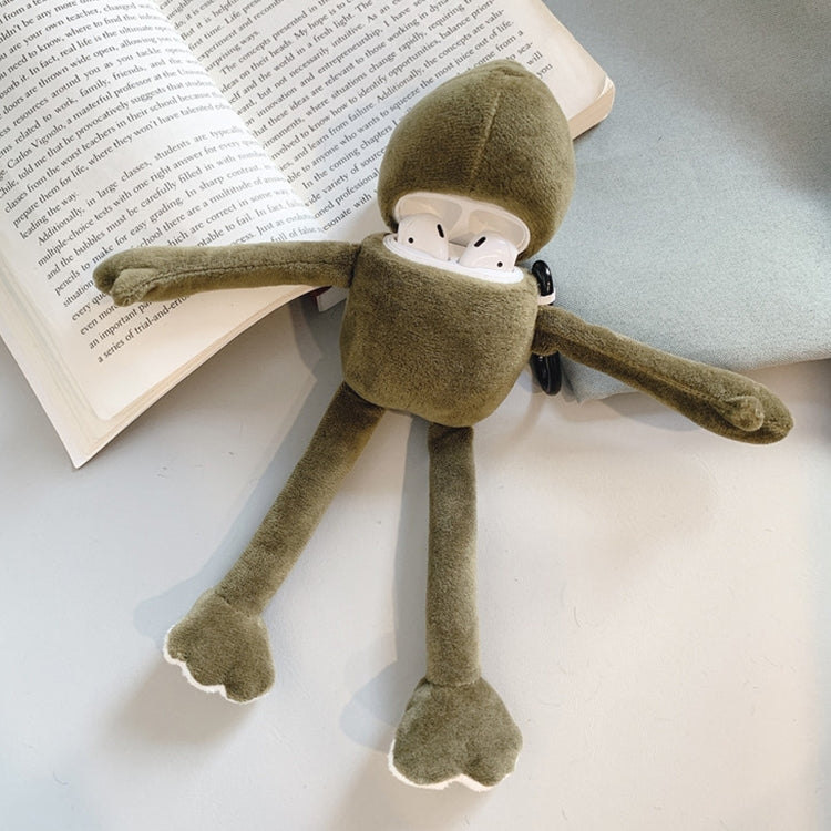 For AirPods 1 / 2 Plush Cute Frog Doll Headphone Protective Case with Hook - For AirPods 1/2 by PMC Jewellery | Online Shopping South Africa | PMC Jewellery | Buy Now Pay Later Mobicred