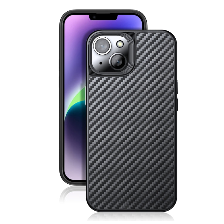 For iPhone 14 wlons Magsafe Carbon Fiber Kevlar TPU Phone Case(Black) - free shipping - PMC Jewellery - Order now!