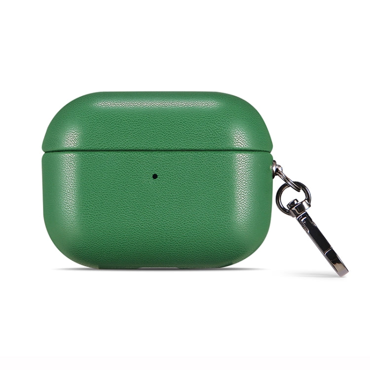 For Apple AirPods 3 PU Leather Wireless Bluetooth Earphone Protective Case(Green) - For AirPods 3 by PMC Jewellery | Online Shopping South Africa | PMC Jewellery | Buy Now Pay Later Mobicred