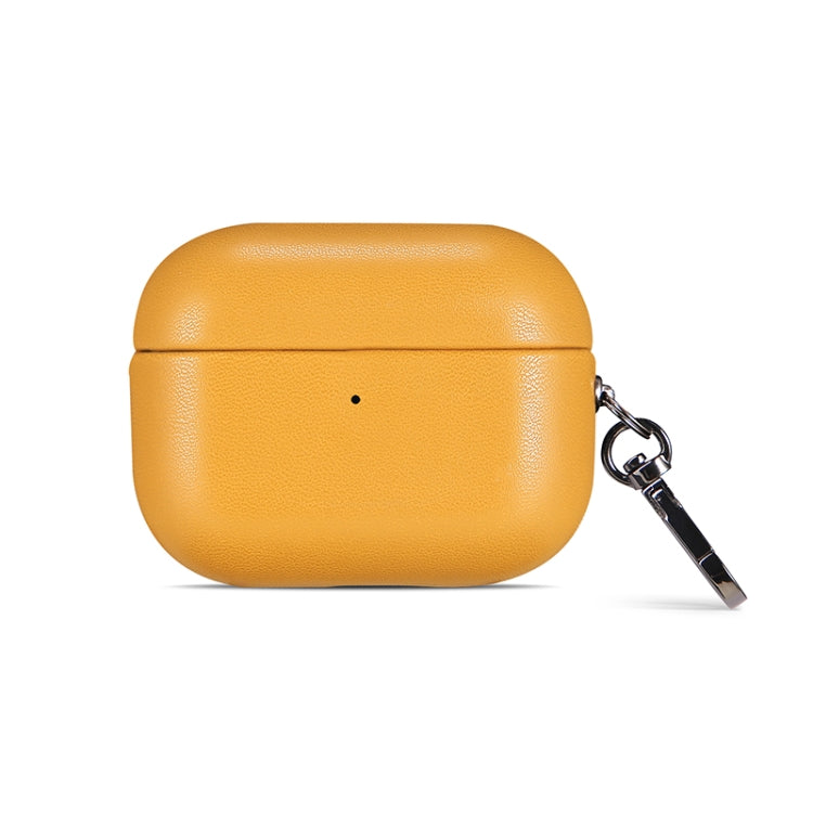 For Apple AirPods Pro PU Leather Wireless Bluetooth Earphone Protective Case(Yellow) - For AirPods Pro by PMC Jewellery | Online Shopping South Africa | PMC Jewellery | Buy Now Pay Later Mobicred