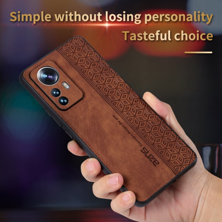 For Xiaomi 12 Pro / 12S Pro AZNS 3D Embossed Skin Feel Phone Case(Brown) - Xiaomi Cases by AZNS | Online Shopping South Africa | PMC TechLife | Buy Now Pay Later Mobicred