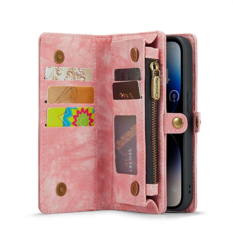 For iPhone 14 Pro CaseMe 008 Detachable Multifunctional Leather Phone Case(Pink) - iPhone 14 Pro Cases by CaseMe | Online Shopping South Africa | PMC Jewellery | Buy Now Pay Later Mobicred