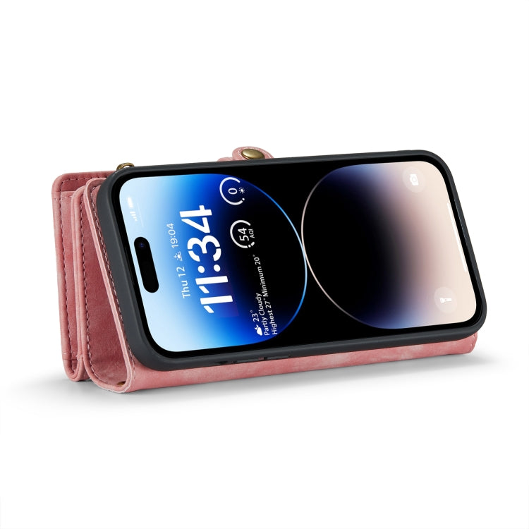 For iPhone 14 Pro Max CaseMe 008 Detachable Multifunctional Leather Phone Case(Pink) - free shipping - PMC Jewellery - Order now!