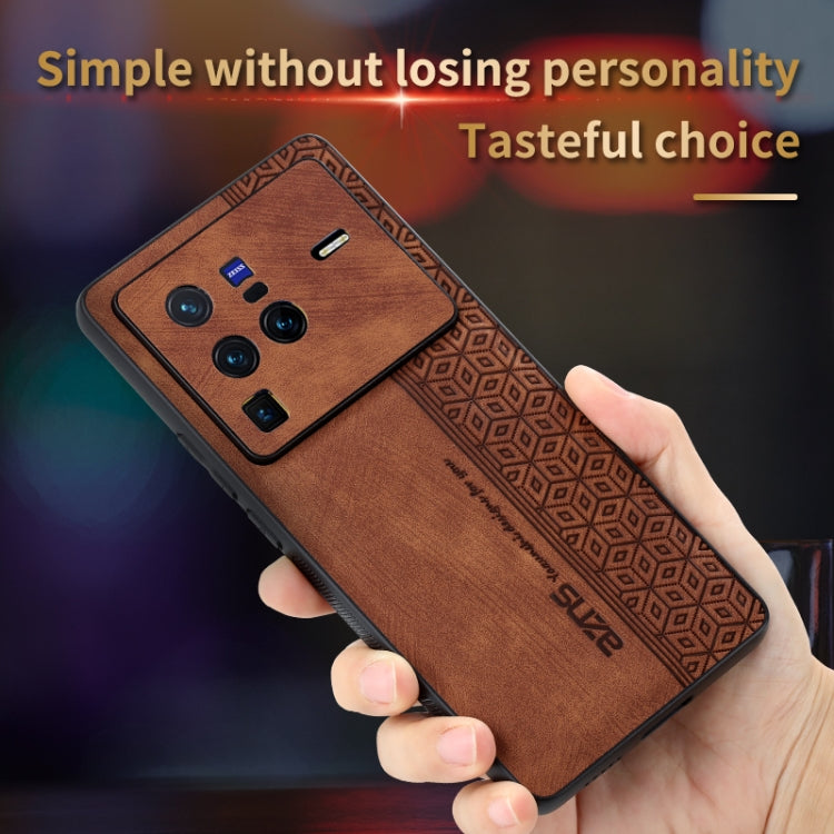 For vivo X80 Pro AZNS 3D Embossed Skin Feel Phone Case(Brown) - vivo Cases by AZNS | Online Shopping South Africa | PMC TechLife