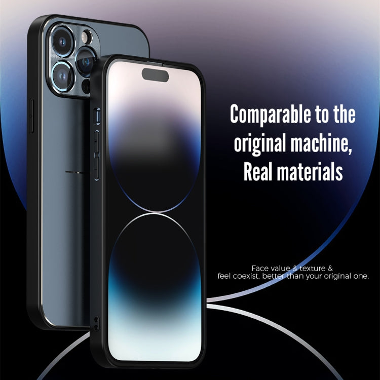 For iPhone 14 Pro R-JUST RJ52 3-Line Style Metal TPU Shockproof Phone Case(Silver) - iPhone 14 Pro Cases by R-JUST | Online Shopping South Africa | PMC TechLife