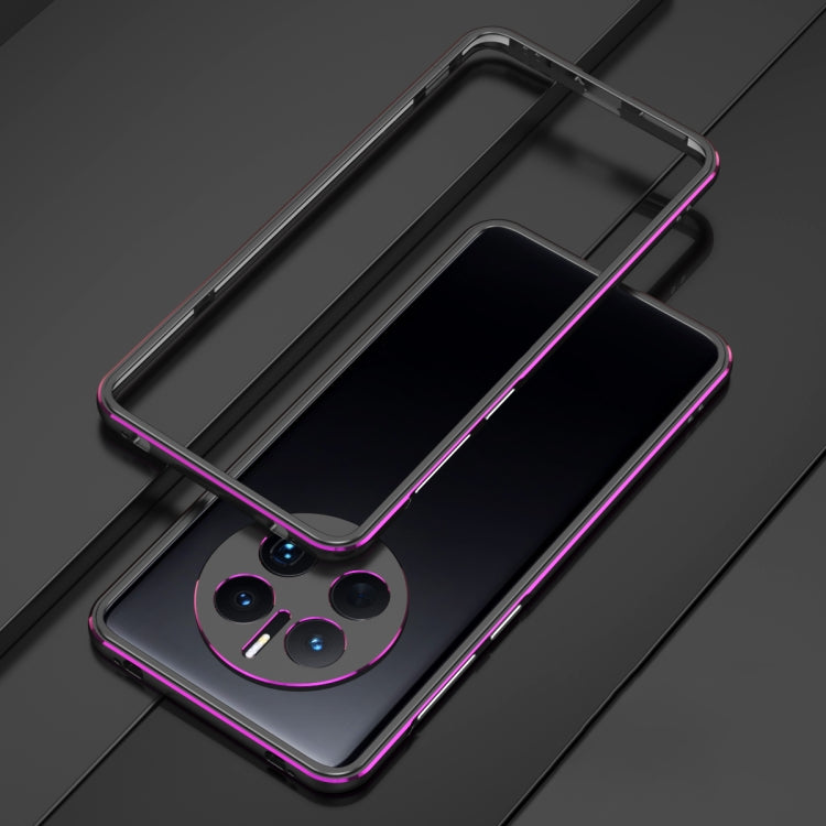 For Huawei Mate 50 Pro LK Aurora Metal Phone Frame with Lens Cover(Black Purple) - Huawei Cases by PMC TechLife | Online Shopping South Africa | PMC TechLife | Buy Now Pay Later Mobicred